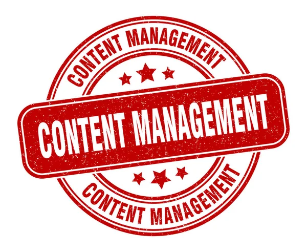 Content Management Stempel Content Management Teken Ronde Grunge Label — Stockvector
