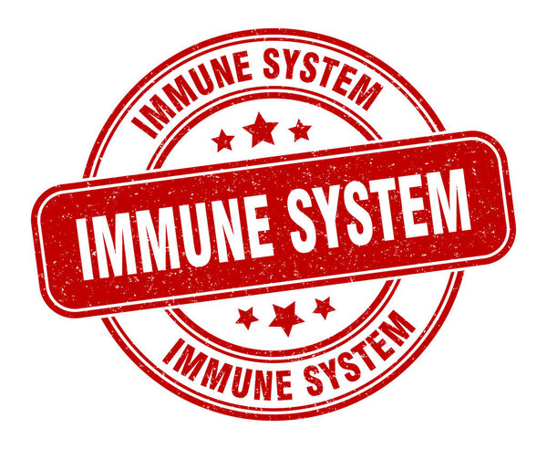 immune system stamp. immune system sign. round grunge label