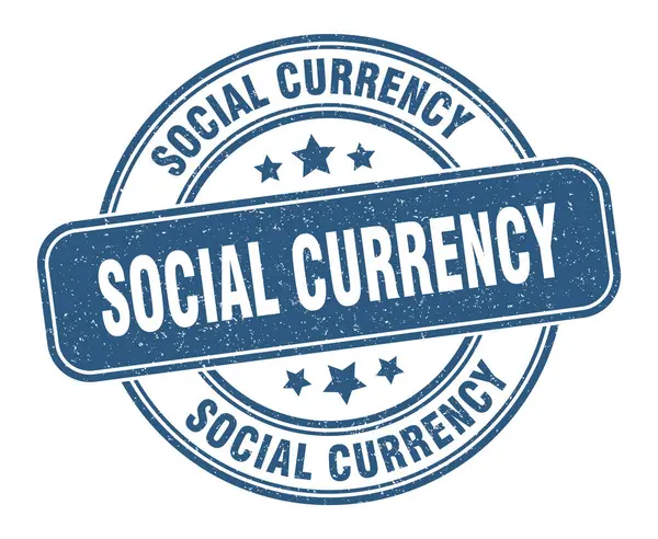 社会通貨スタンプ 社会通貨のサイン ラウンドグランジラベル — ストックベクタ