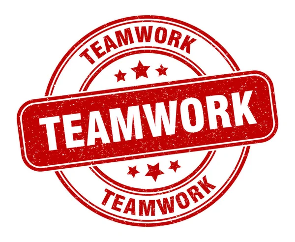 Teamwork Stamp Teamwork Sign Grunge Label — Stock Vector