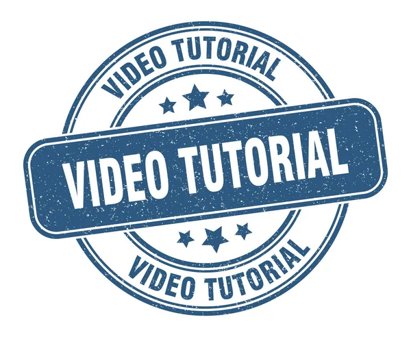 Video Tutorial Stempel Video Tutorial Teken Ronde Grunge Label — Stockvector