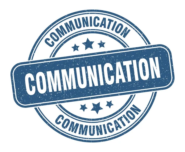Timbre Communication Signe Communication Étiquette Ronde Grunge — Image vectorielle