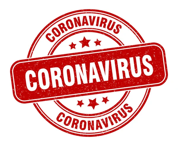 Coronavirus Stamp Coronavirus Sign Grunge Label — Stock Vector