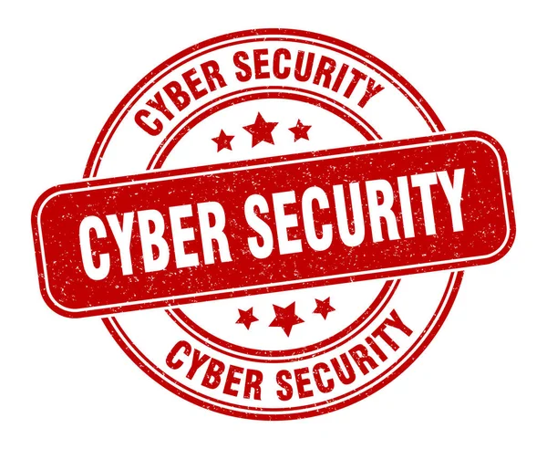 Sello Seguridad Cibernética Signo Seguridad Cibernética Etiqueta Grunge Redonda — Vector de stock