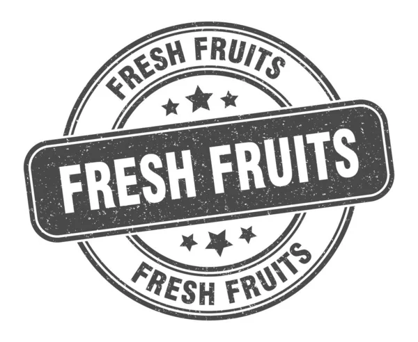 Sello Frutas Frescas Signo Frutas Frescas Etiqueta Grunge Redonda — Archivo Imágenes Vectoriales