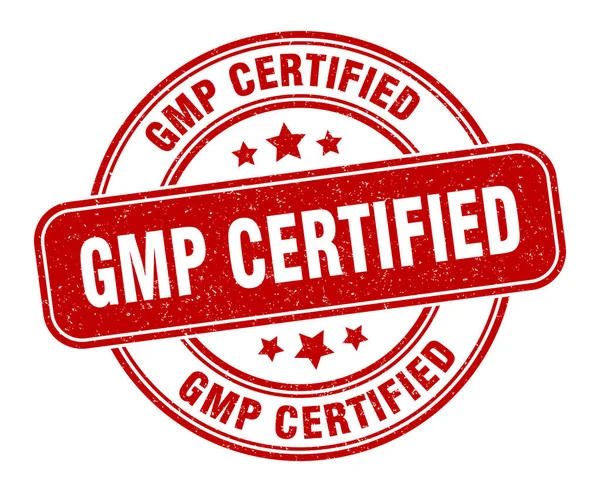 Sello Certificado Gmp Gmp Signo Certificado Etiqueta Grunge Redonda — Archivo Imágenes Vectoriales