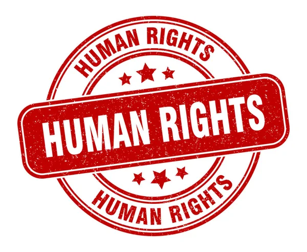 Sello Derechos Humanos Firma Derechos Humanos Etiqueta Grunge Redonda — Vector de stock