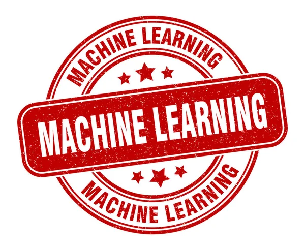 Sello Aprendizaje Automático Señal Aprendizaje Automático Etiqueta Grunge Redonda — Vector de stock