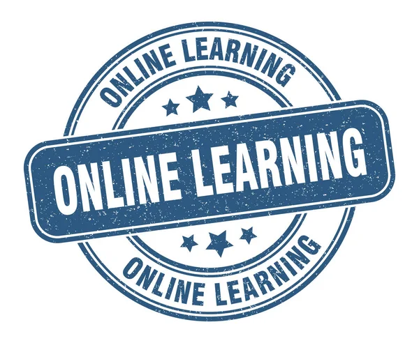 Carimbo Aprendizagem Online Sinal Aprendizagem Online Etiqueta Grunge Redonda —  Vetores de Stock