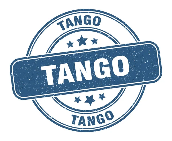 Timbre Tango Panneau Tango Étiquette Ronde Grunge — Image vectorielle