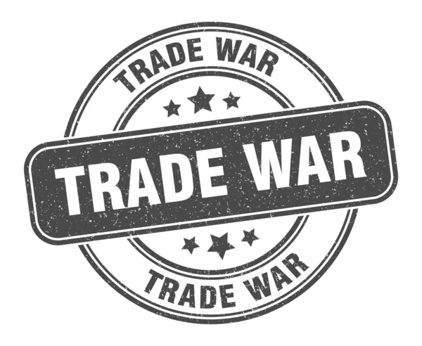 Ticaret Savaş Damgası Ticaret Savaşı Işareti Yuvarlak Grunge Etiketi — Stok Vektör