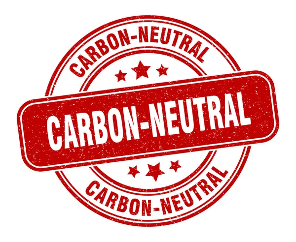Uhlíkově Neutrální Razítko Uhlíkově Neutrální Znak Kulatý Popisek Grunge — Stockový vektor