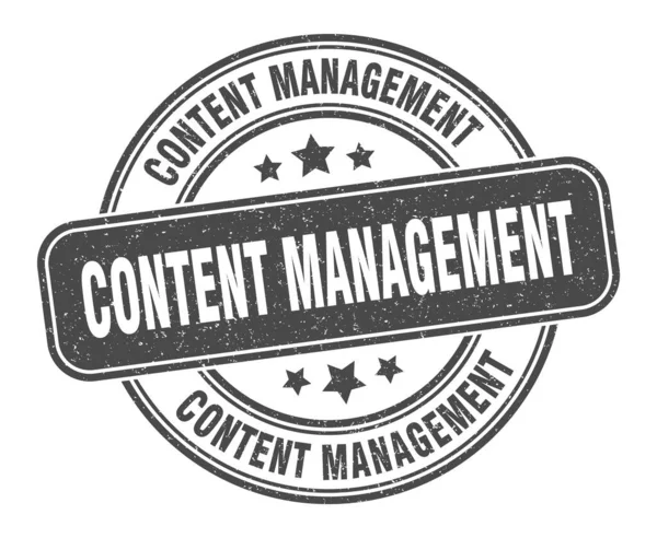 Content Management Stempel Content Management Teken Ronde Grunge Label — Stockvector