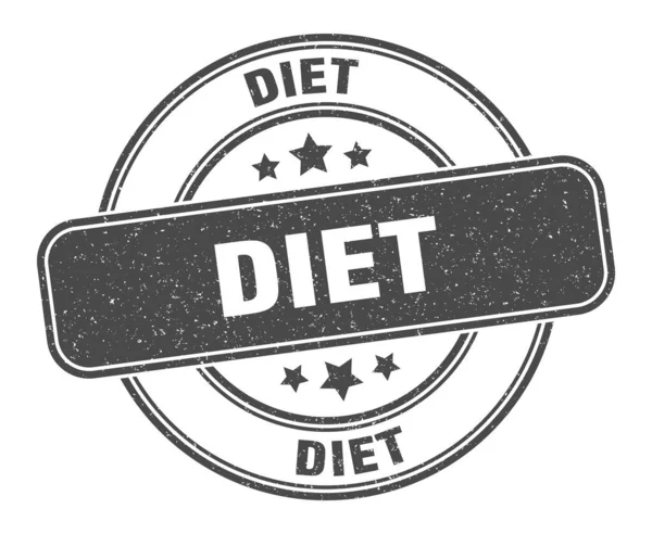 Znaczek Dietetyczny Znak Dietetyczny Okrągła Etykieta Grunge — Wektor stockowy