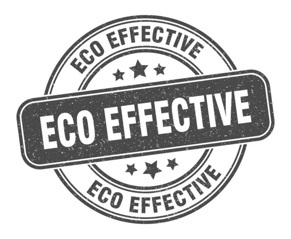 Selo Ecológico Eficaz Sinal Eco Eficaz Etiqueta Grunge Redonda — Vetor de Stock