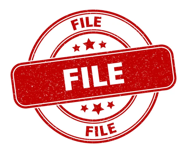 Tampon Fichier Panneau Fichier Étiquette Ronde Grunge — Image vectorielle