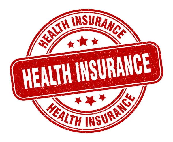 Sjukförsäkringsstämpel Sjukförsäkringsskylt Runda Grunge Etikett — Stock vektor