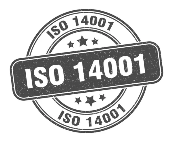 Iso 14001 Stamp Iso 14001 Sign Grunge Label — Stock Vector