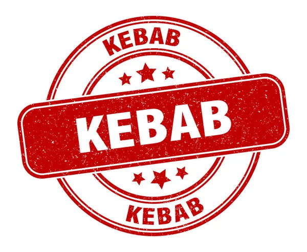 Carimbo Kebab Sinal Kebab Etiqueta Grunge Redonda — Vetor de Stock