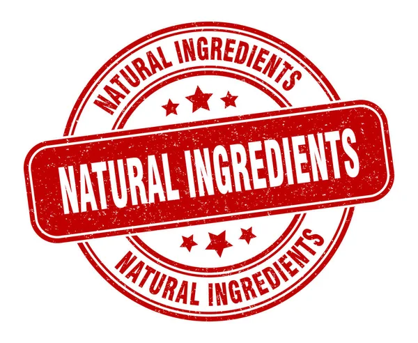 Timbro Ingredienti Naturali Segno Ingredienti Naturali Etichetta Grunge Rotonda — Vettoriale Stock