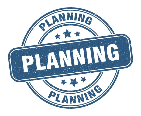 Planningsstempel Planningsbord Ronde Grunge Label — Stockvector