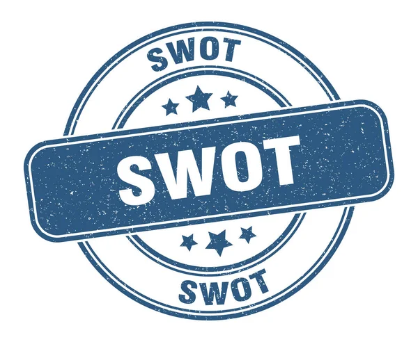 Carimbo Swot Sinal Swot Etiqueta Grunge Redonda —  Vetores de Stock