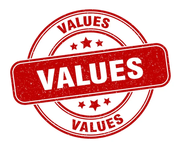 Hodnoty Razítko Značky Hodnot Kulatý Popisek Grunge — Stockový vektor