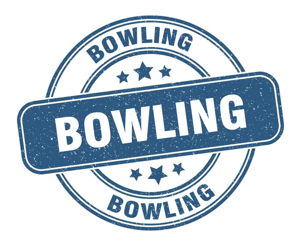 Bowlingmarke Bowlingzeichen Rundes Grunge Label — Stockvektor