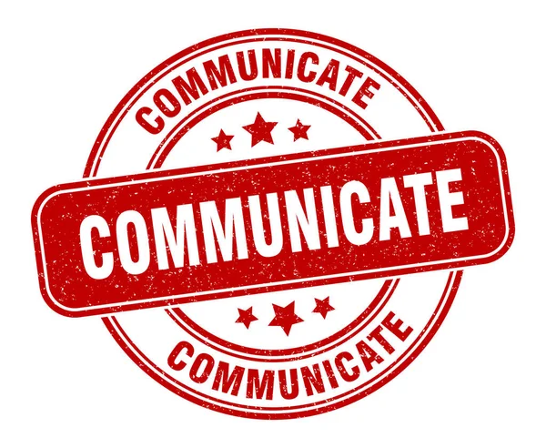 Comunicar Sello Señal Comunicación Etiqueta Grunge Redonda — Vector de stock