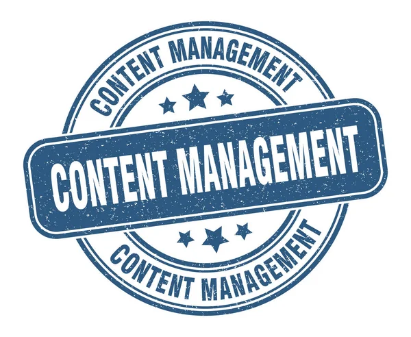 Content Management Stempel Content Management Zeichen Rundes Grunge Label — Stockvektor