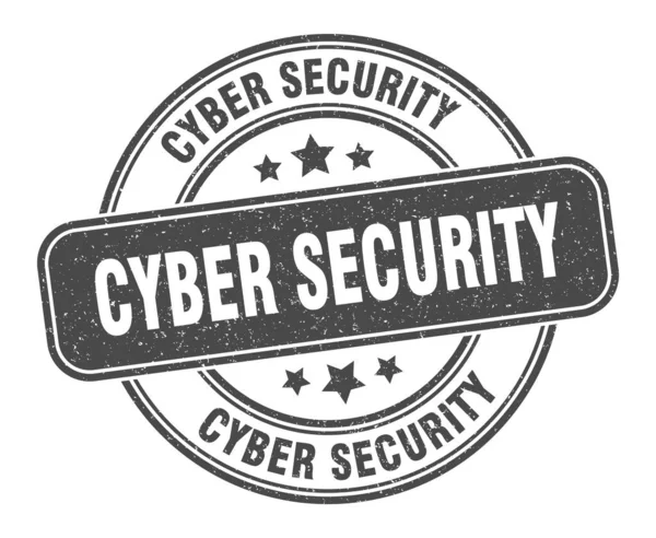 Sello Seguridad Cibernética Signo Seguridad Cibernética Etiqueta Grunge Redonda — Vector de stock