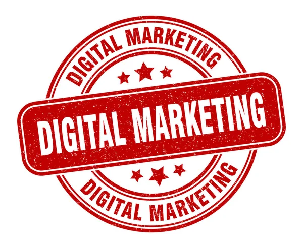 Digitalen Marketing Stempel Zeichen Für Digitales Marketing Rundes Grunge Label — Stockvektor