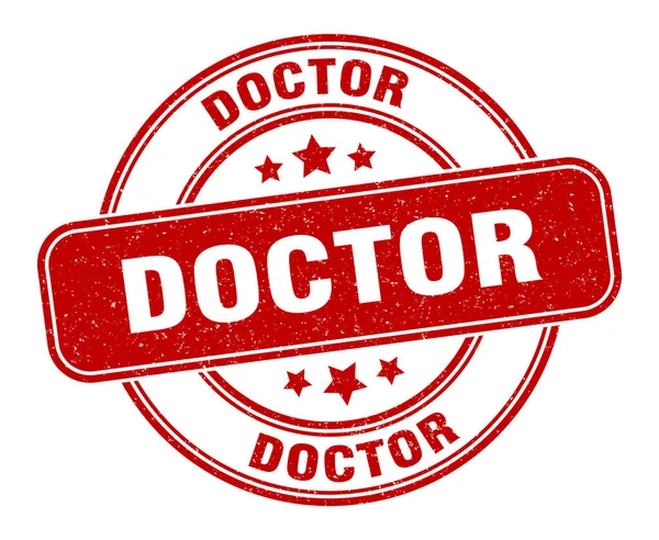 Arztbriefe Arzt Unterschreiben Rundes Grunge Label — Stockvektor