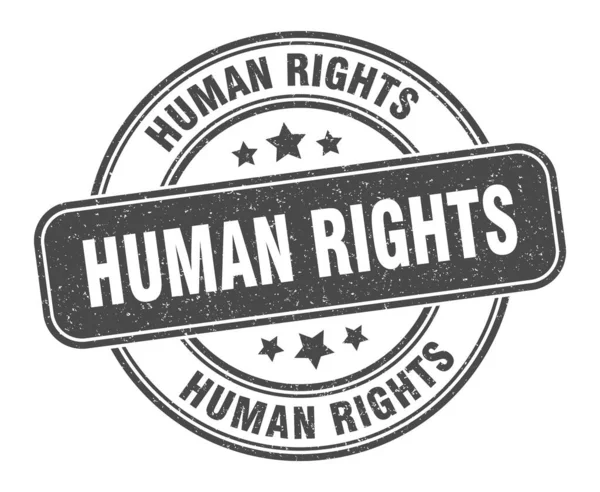 人权图章 人权标志 圆形磨擦标签 — 图库矢量图片