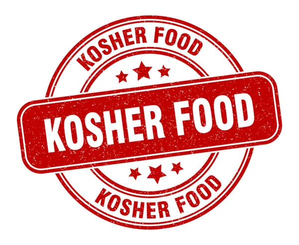 Sello Comida Kosher Señal Comida Kosher Etiqueta Grunge Redonda — Archivo Imágenes Vectoriales