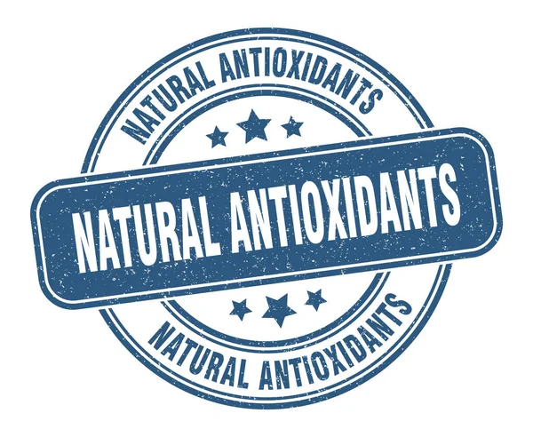 Antioxidantes Naturais Selo Sinal Antioxidantes Naturais Etiqueta Grunge Redonda — Vetor de Stock