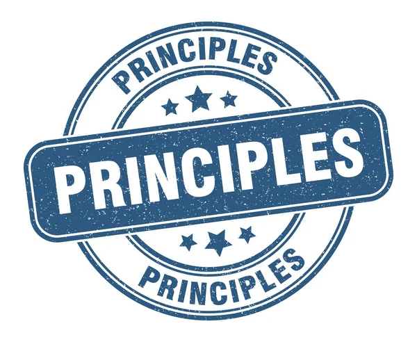 Печаткою Принципів Ознака Принципів Кругла Гранжева Етикетка — стоковий вектор