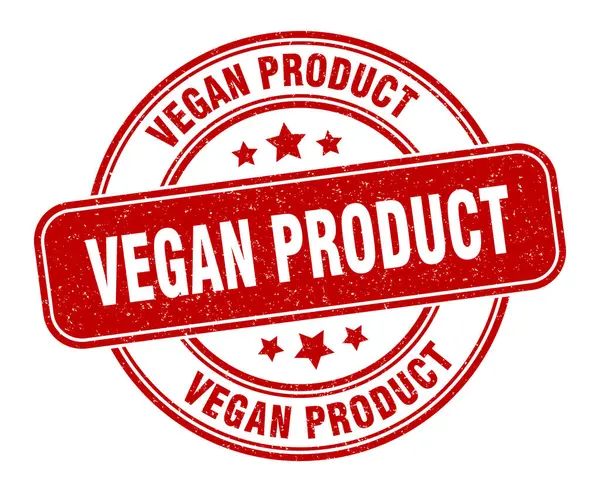 Sello Producto Vegano Signo Producto Vegano Etiqueta Grunge Redonda — Vector de stock