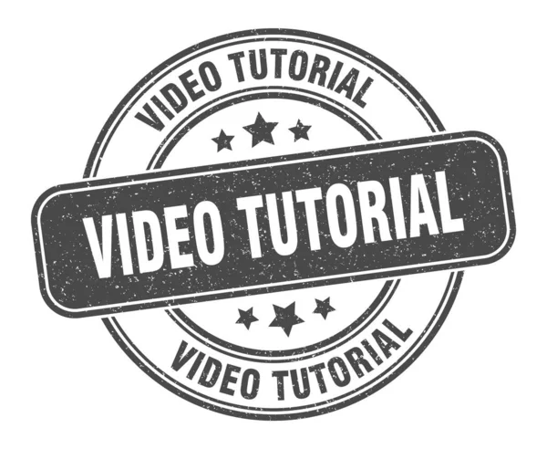 Sello Video Tutorial Video Tutorial Signo Etiqueta Grunge Redonda — Vector de stock