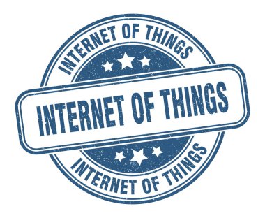 Nesnelerin interneti. İşaretlerin interneti. yuvarlak grunge etiketi