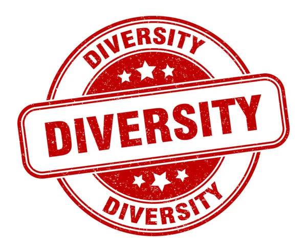 多様性スタンプ 多様性のサイン ラウンドグランジラベル — ストックベクタ