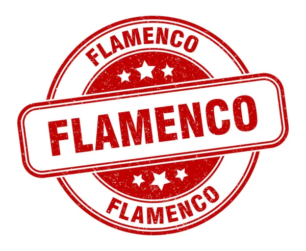 Timbre Flamenco Signe Flamenco Étiquette Ronde Grunge — Image vectorielle