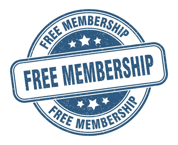 Kostenloser Mitgliedsstempel Kostenlose Mitgliedschaft Unterzeichnen Rundes Grunge Label — Stockvektor