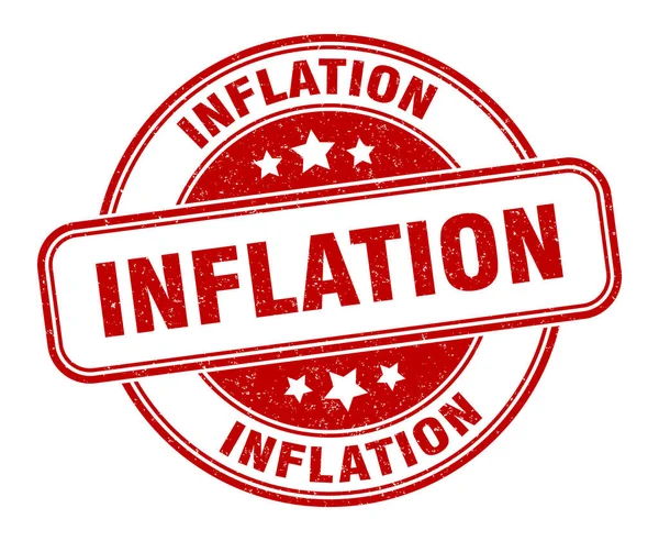 Sello Inflación Signo Inflación Etiqueta Grunge Redonda — Vector de stock