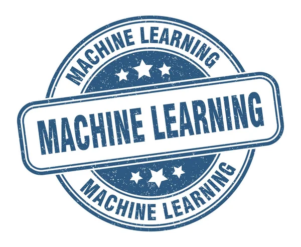 Sello Aprendizaje Automático Señal Aprendizaje Automático Etiqueta Grunge Redonda — Vector de stock