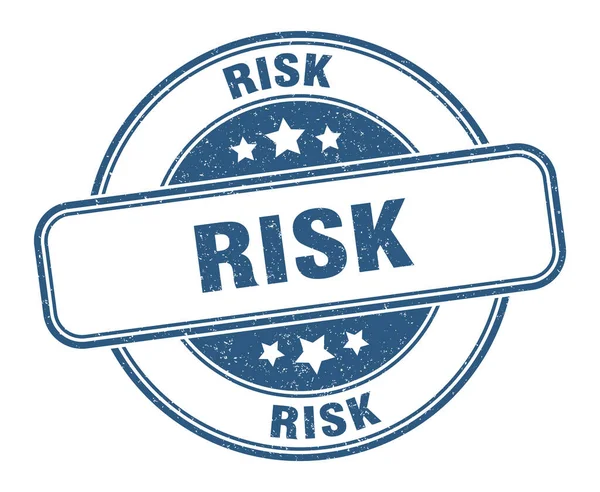 Riskstämpel Risktecken Runda Grunge Etikett — Stock vektor