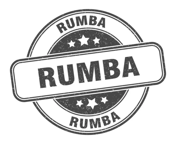 Timbre Rumba Panneau Rumba Étiquette Ronde Grunge — Image vectorielle