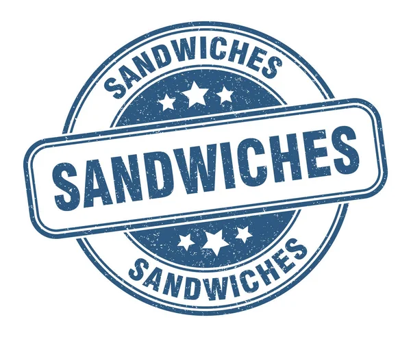 Sello Sándwiches Signo Sándwiches Etiqueta Grunge Redonda — Vector de stock