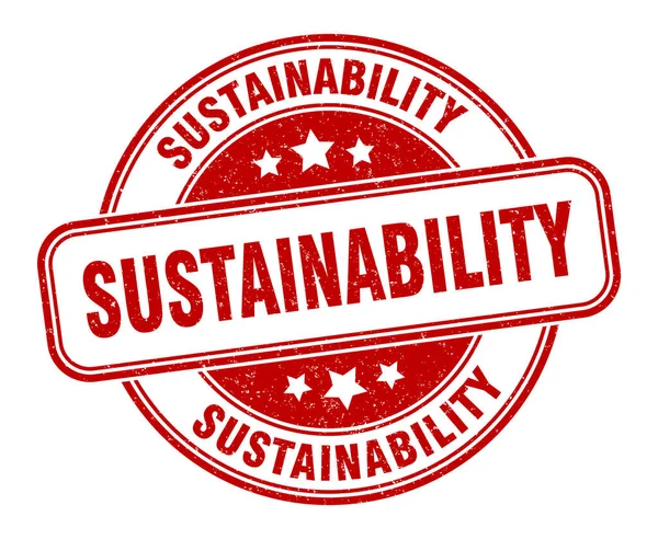 Nachhaltigkeitsstempel Nachhaltigkeitszeichen Rundes Grunge Label — Stockvektor