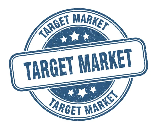 Целевая Марка Рынка Знак Целевого Рынка Круглый Гранж Лейбл — стоковый вектор